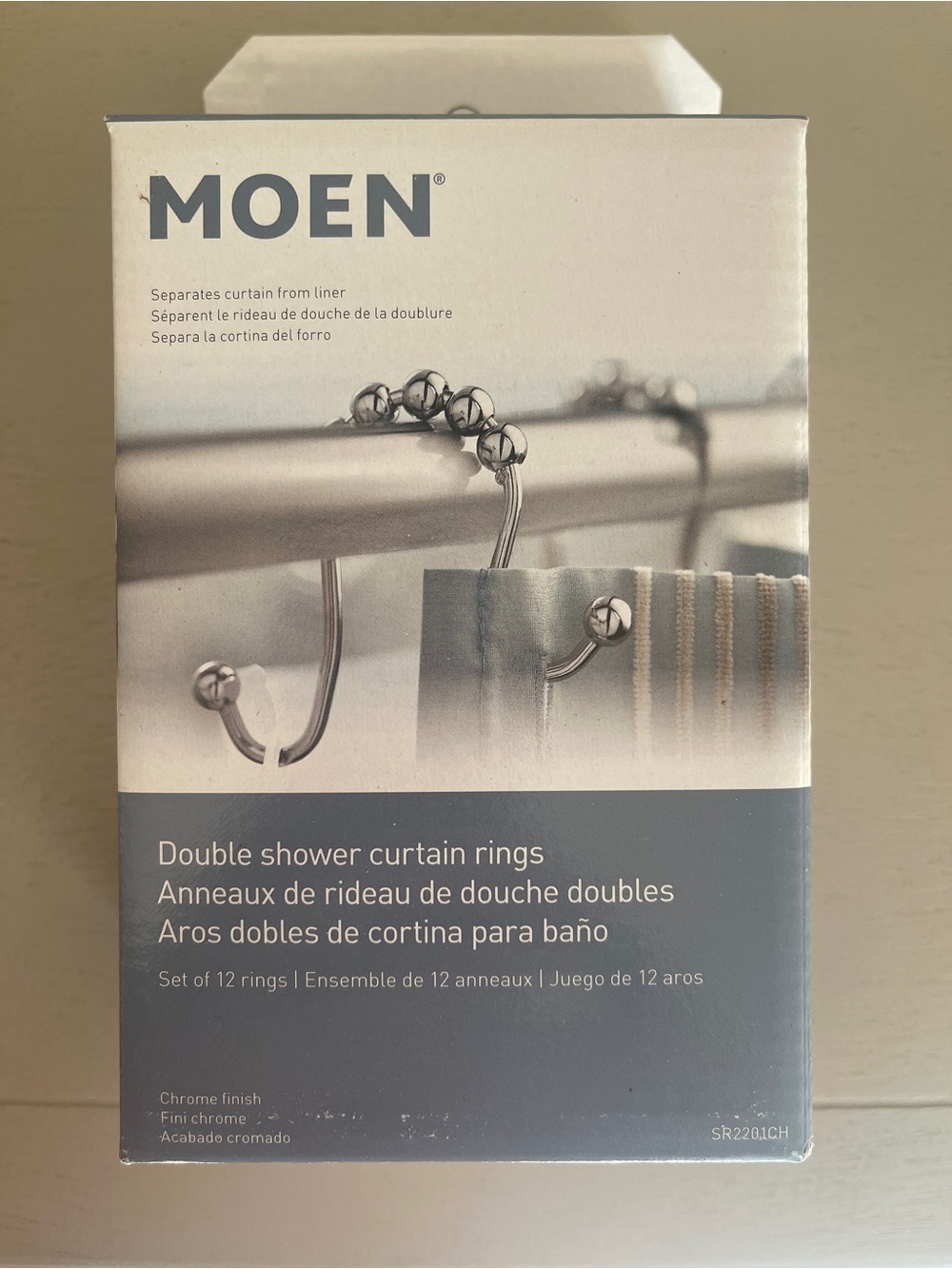 Moen Chrome Double Shower Curtain Rings